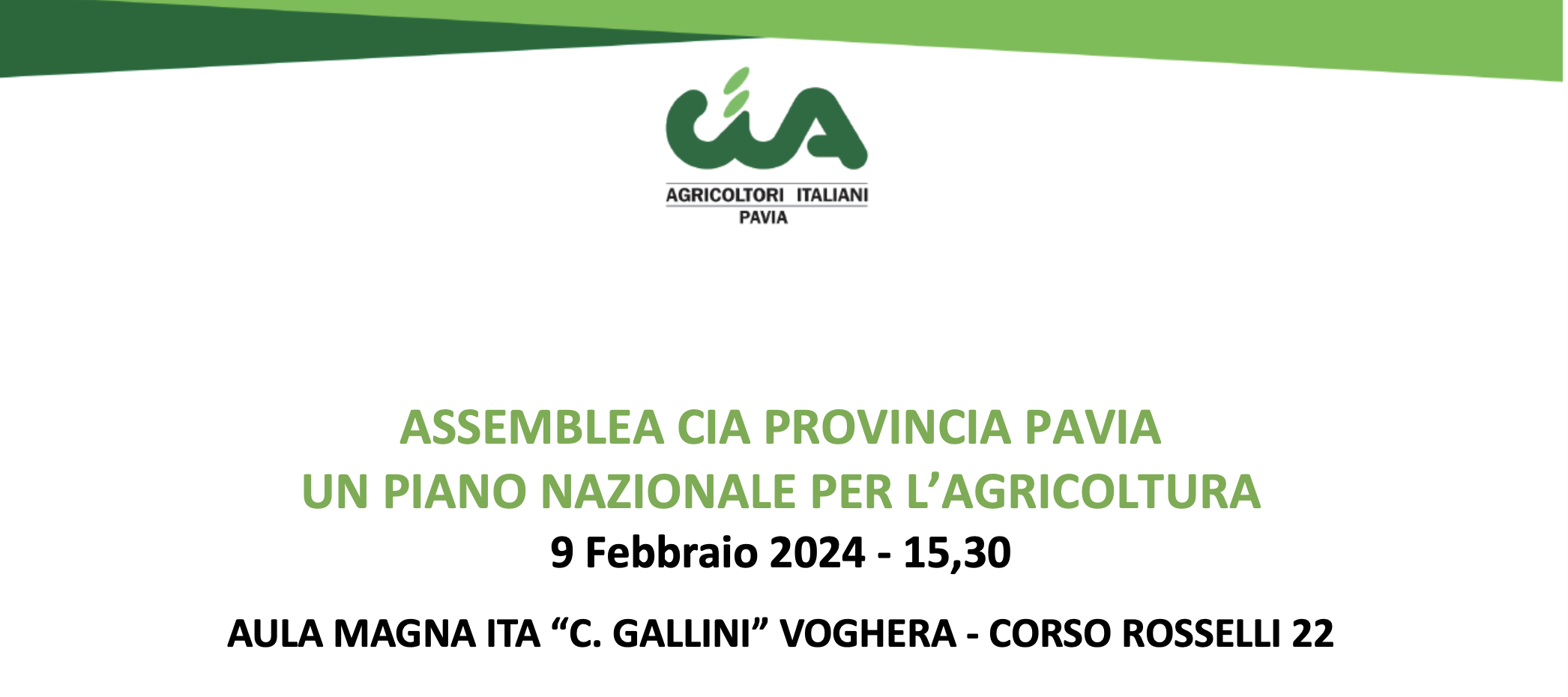 Un piano nazionale per l'agricoltura - Assemblea CIA Pavia