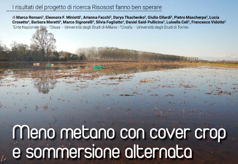 Meno metano con cover crop e sommersione alternata