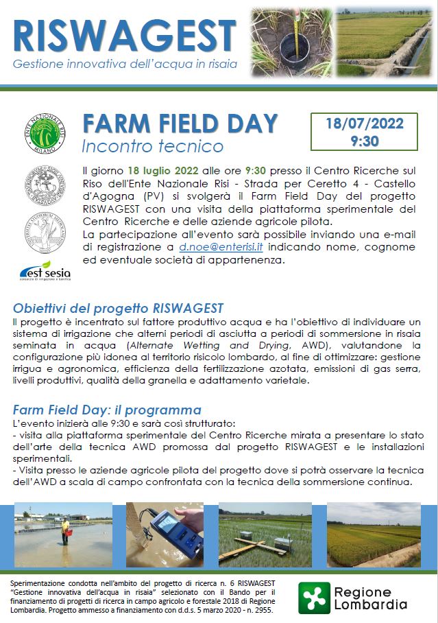 Incontro Tecnico - Farm field day progetto Riswagest