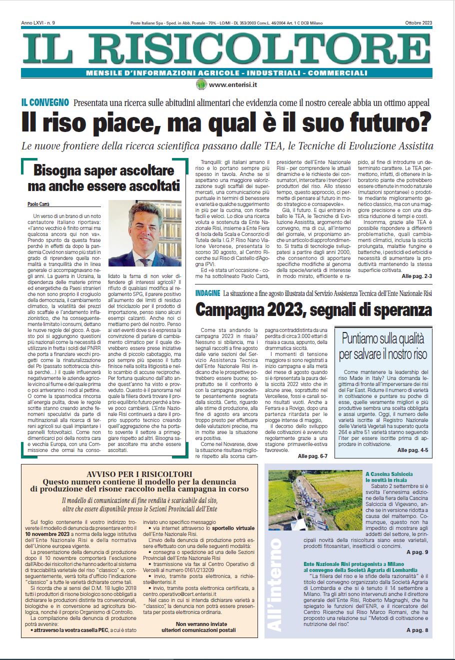 Il Risicoltore (ottobre 2023)